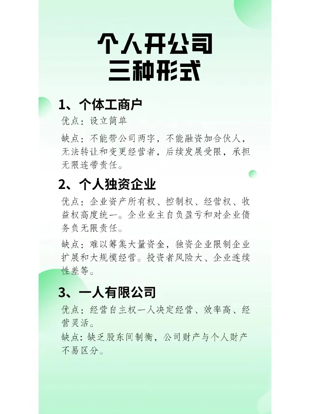 个人开公司三种形式-企贝网